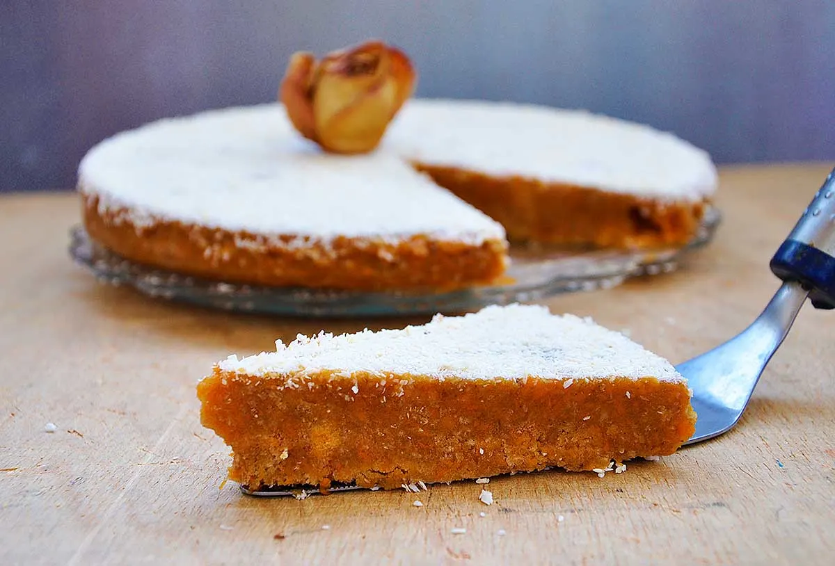 Crustless Pumpkin Pie with Coconut recipe tort de dovleac reteta