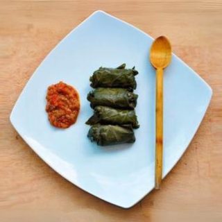 Mushroom Dolmas in Grape Vine Leaves Vegetarian