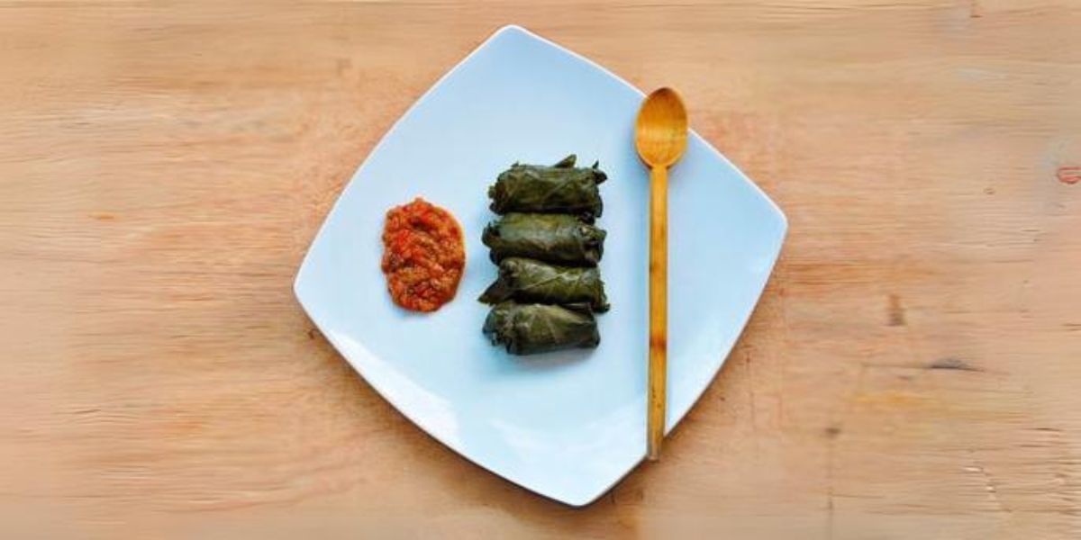 Mushroom Dolmas in Grape Vine Leaves Vegetarian