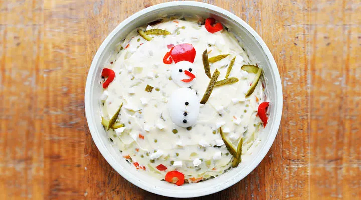Vegan, Low Fat A La Russe Olivier Salad Christmas | Salata a la russe