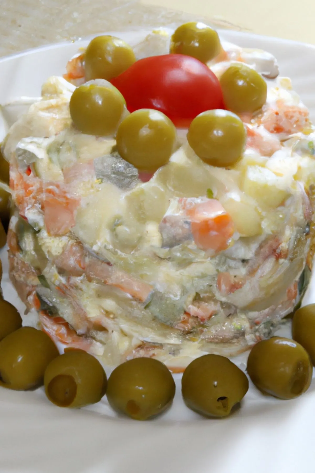 vegan olivier salad with olives a la russe recipe