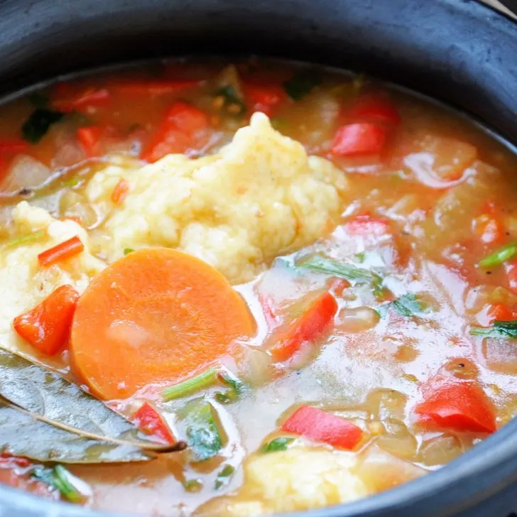 Hungarian Vegetarian Paprikash Vegetable Stew with Dumplings papricas vegetarian