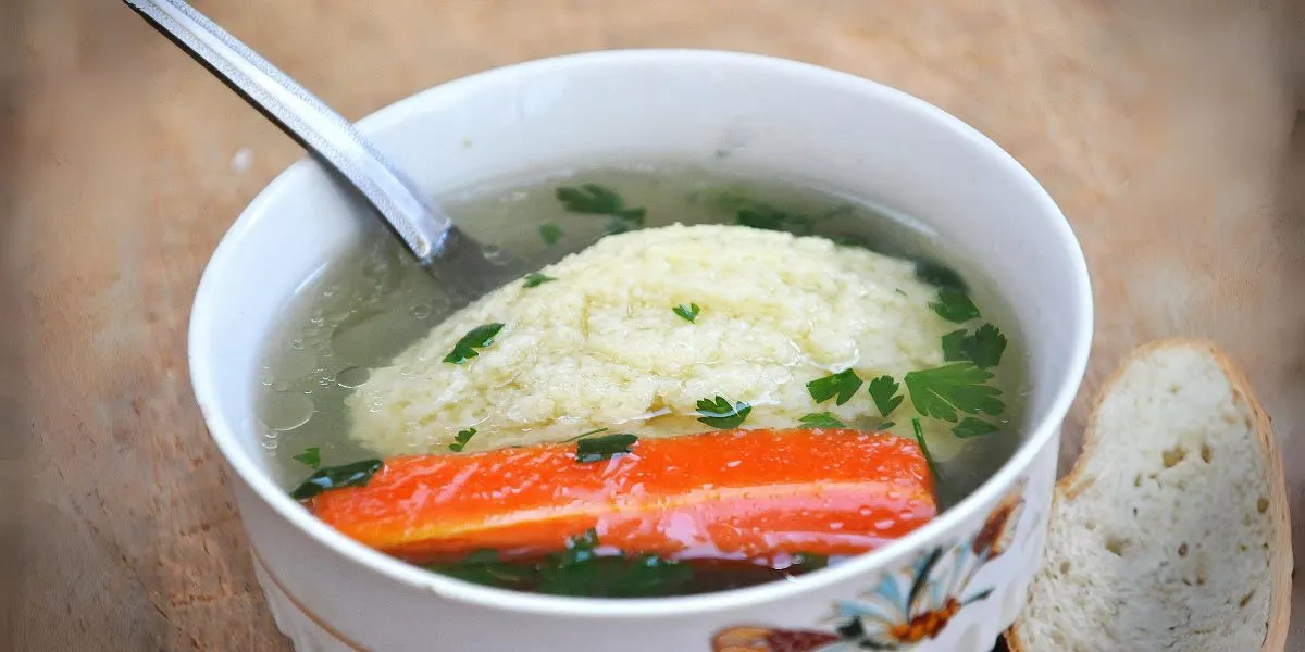 Clear Veggie Soup with Semolina Dumplings Easy Recipe 