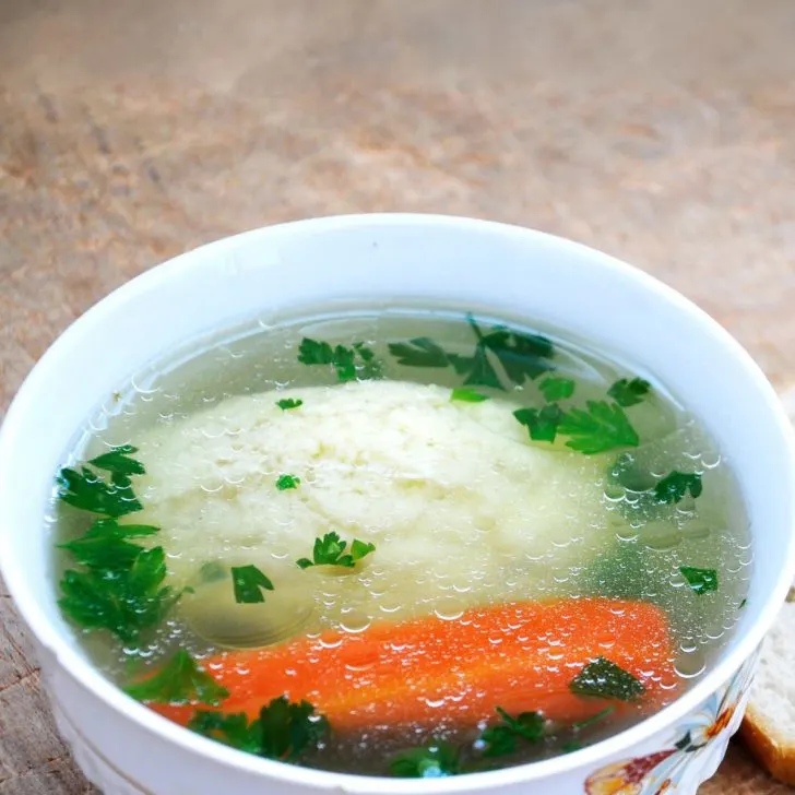 Clear Veggie Soup with Semolina Dumplings supa cu galusti