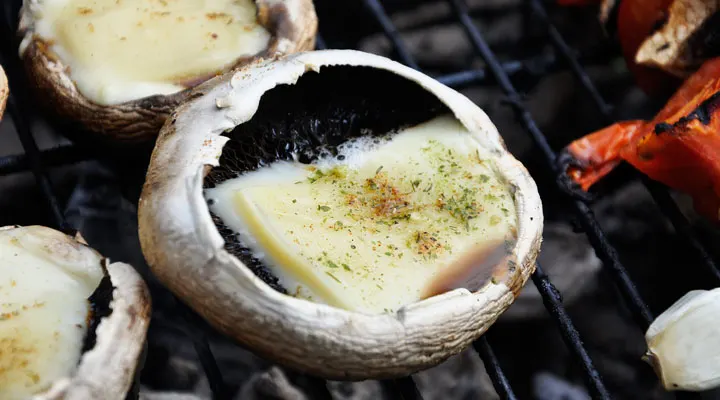 Grilled Portobello Mushrooms with Cheese