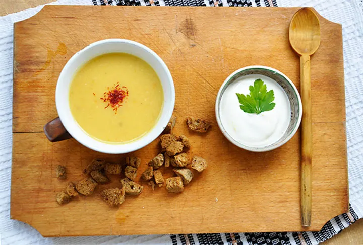 Yellow Split Pea Soup with Saffron recipe