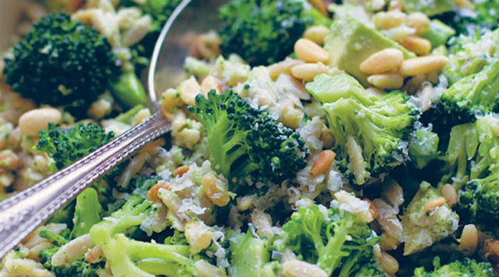 Whole-Wheat Orzo Salad with Broccoli-Pine Nut Pesto