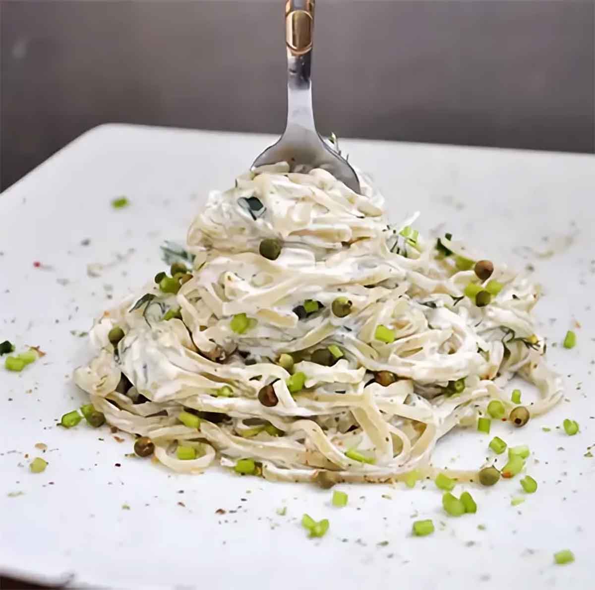Spaghetti with Green Peppercorns Sauce Recipe 
