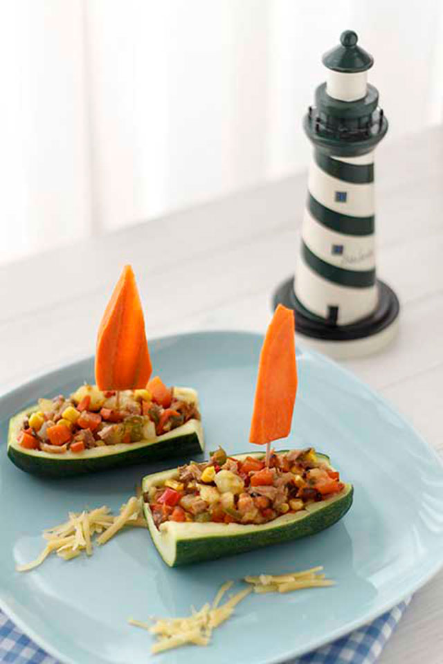 fun foods for kids boats stuffed zucchini