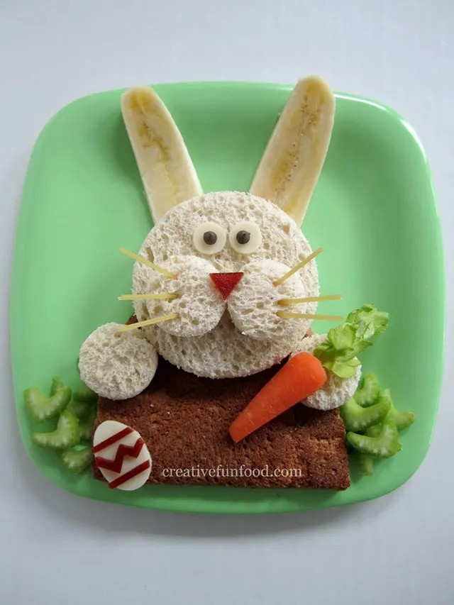 fun foods for kids easter bunny sandwich