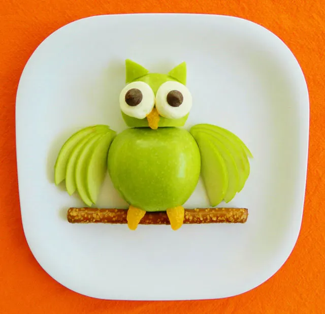 fun foods for kids owl apple snack