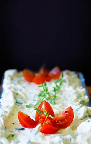 smooth cream cheese with herbs