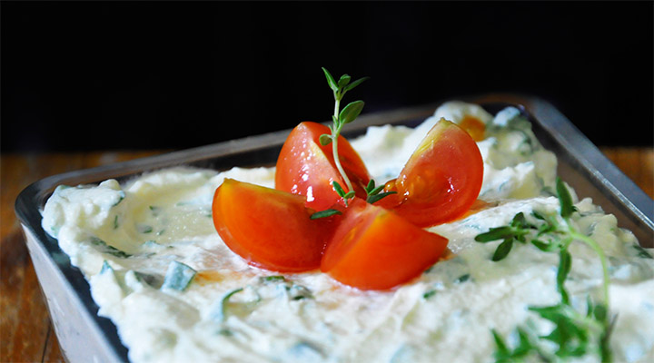 smooth cream cheese with tomatoes