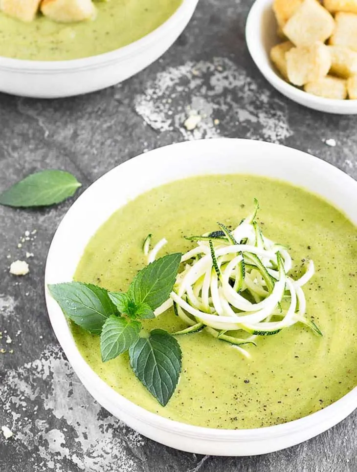 Healthy zucchini avocado soup