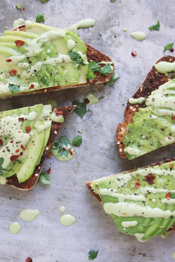 Avocado Toast with Cilantro Lime Cashew Cream