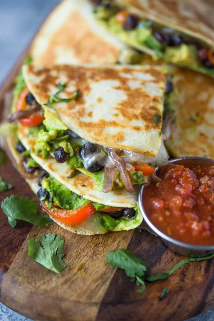 Avocado Black Bean Quesadillas