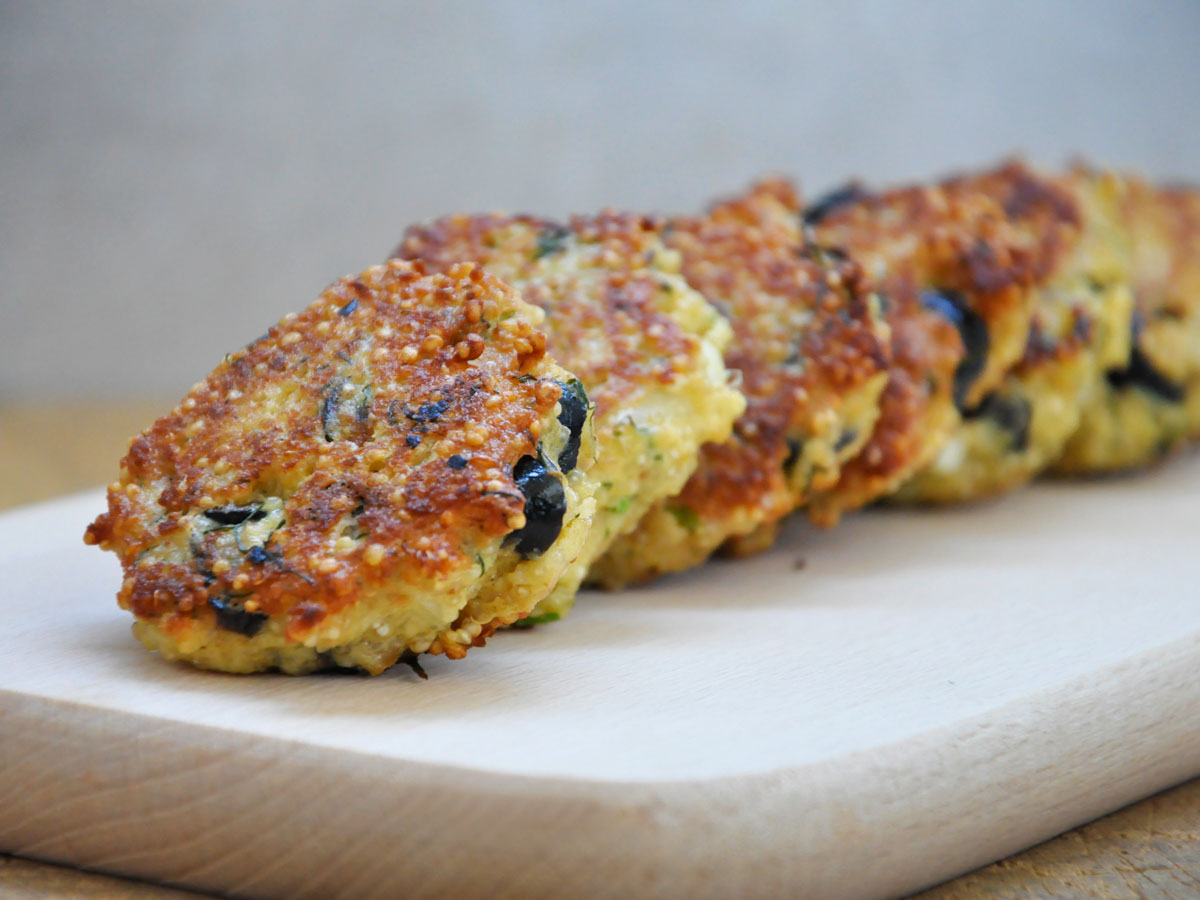 Quinoa Patties with Feta Cheese and Olives