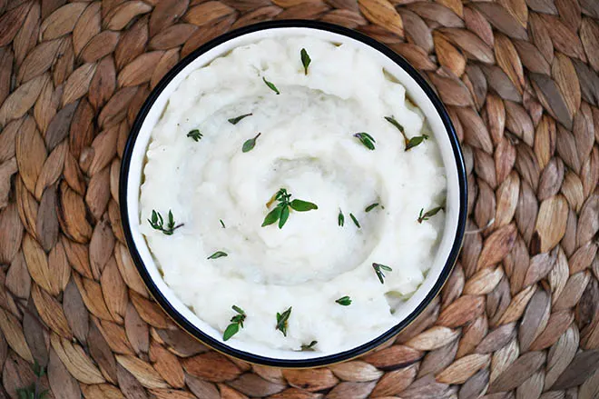 Creamy Cauliflower Risotto with Garlic Thyme and Parmesan