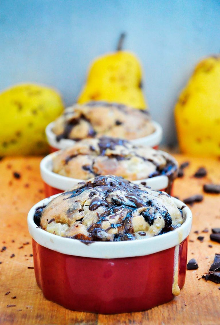 Dark Chocolate and Pear Souffle