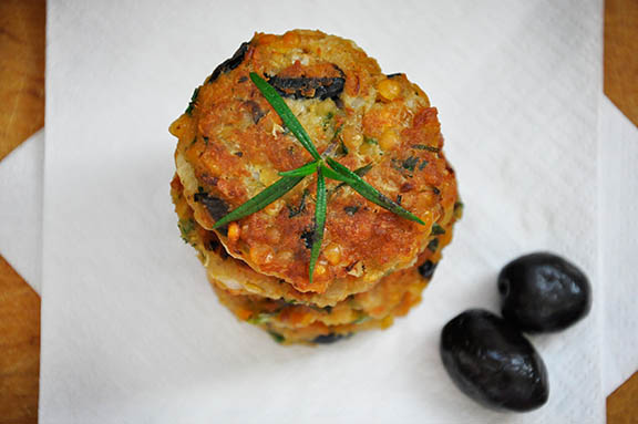 Lentil Patties with Olives and Herbs vegetarian