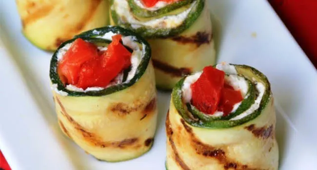 Grilled Zucchini Rolls Vegetarian Valentine's Day Dinner Recipes