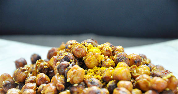 Spicy Oven-Roasted Chickpeas gluten free snack macrobiotic