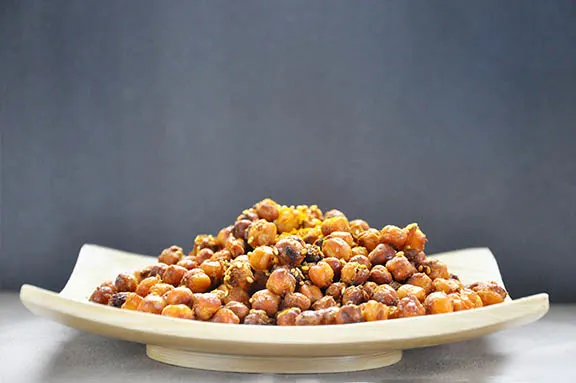 Spicy Oven-Roasted Chickpeas Vegan Snack Recipes