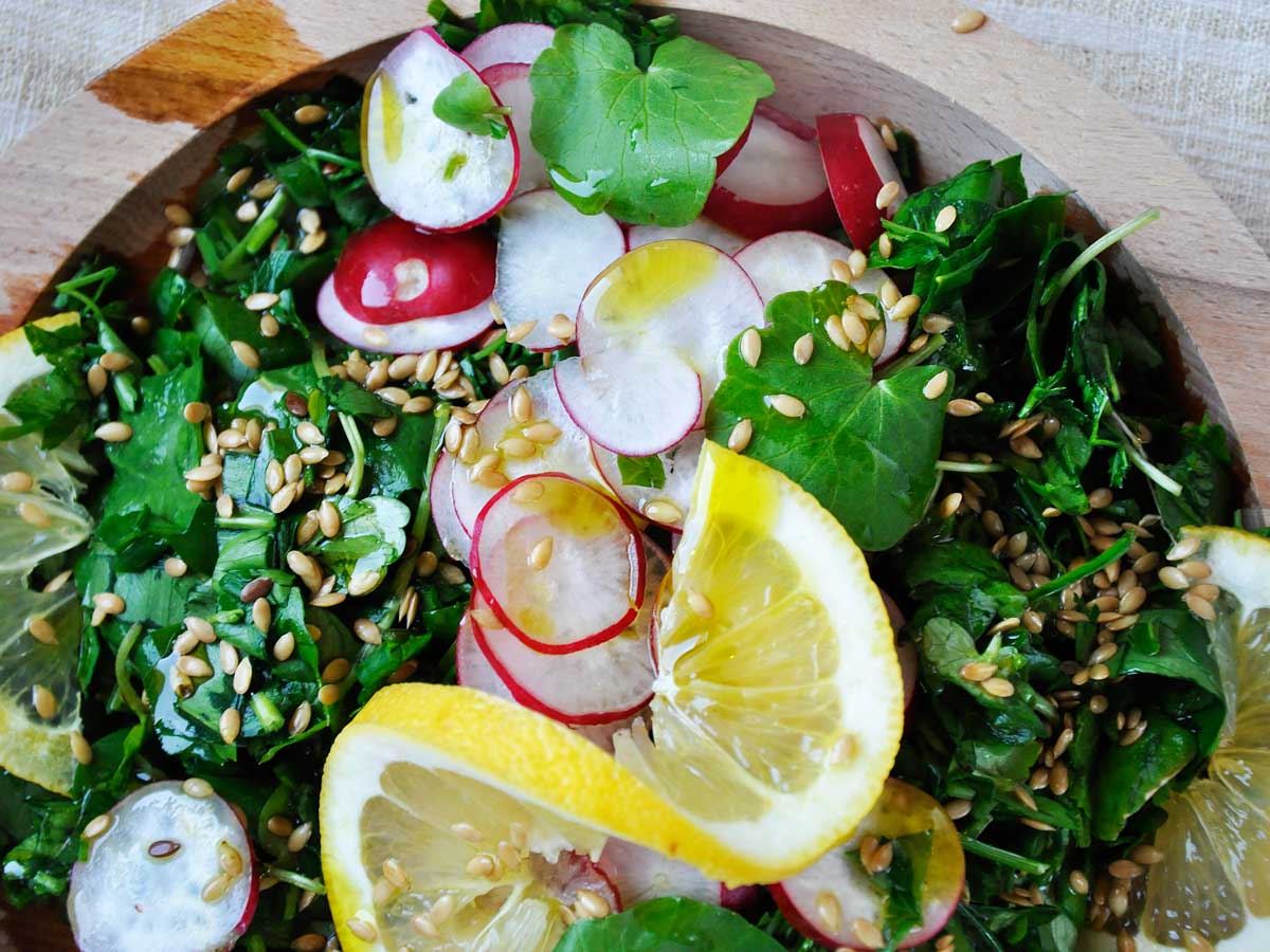 Spring Detox Salad with hemp dressing