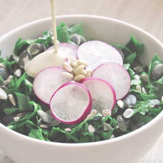 Spring Spinach Salad Tahini Dressing Salata de spanac detox