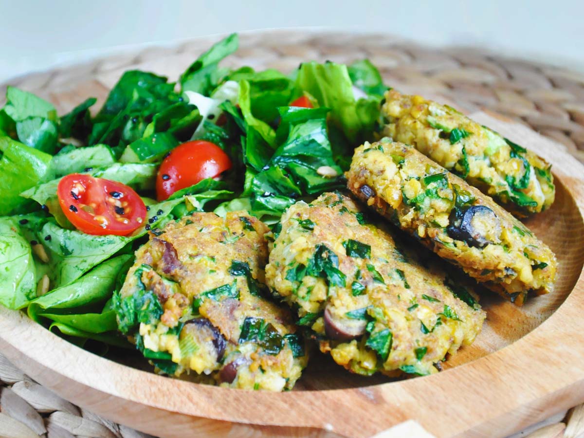 Green Chickpea Patties Tahini recipe