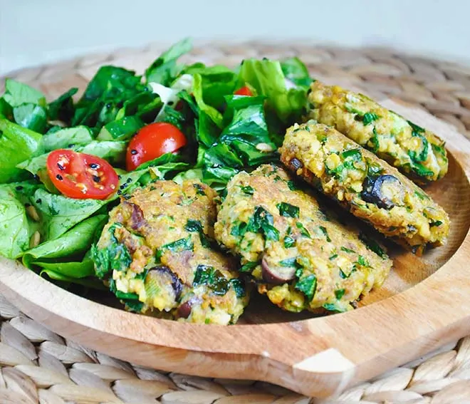 Green Chickpea Patties Tahini recipe