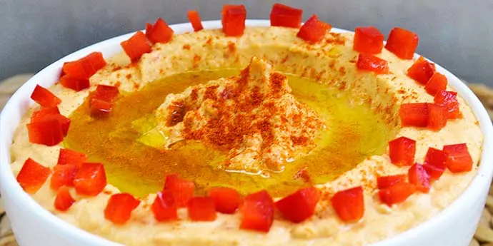 Roasted Red Bell Pepper Hummus