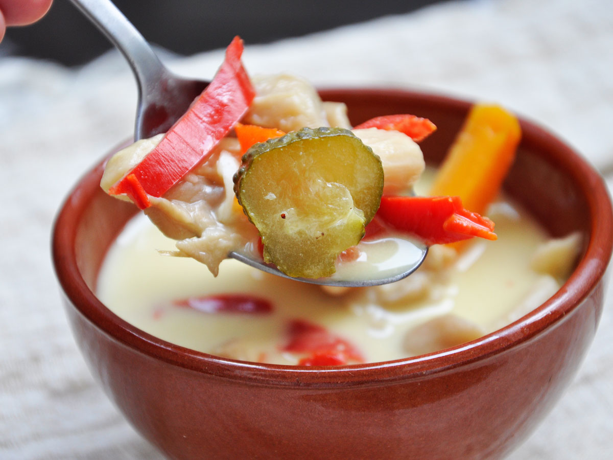 vegan hangover soup with mushrooms