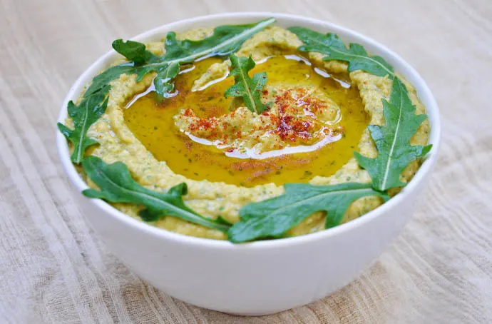 Arugula Hummus cu rucola recipe