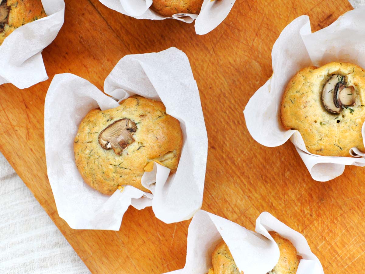 Gluten-Free Savory Muffins with Mushrooms and Thyme Recipe