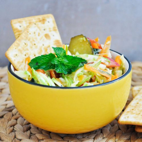 Zucchini Salad with Mint Pickles Salata de dovlecel cu menta castraveciori
