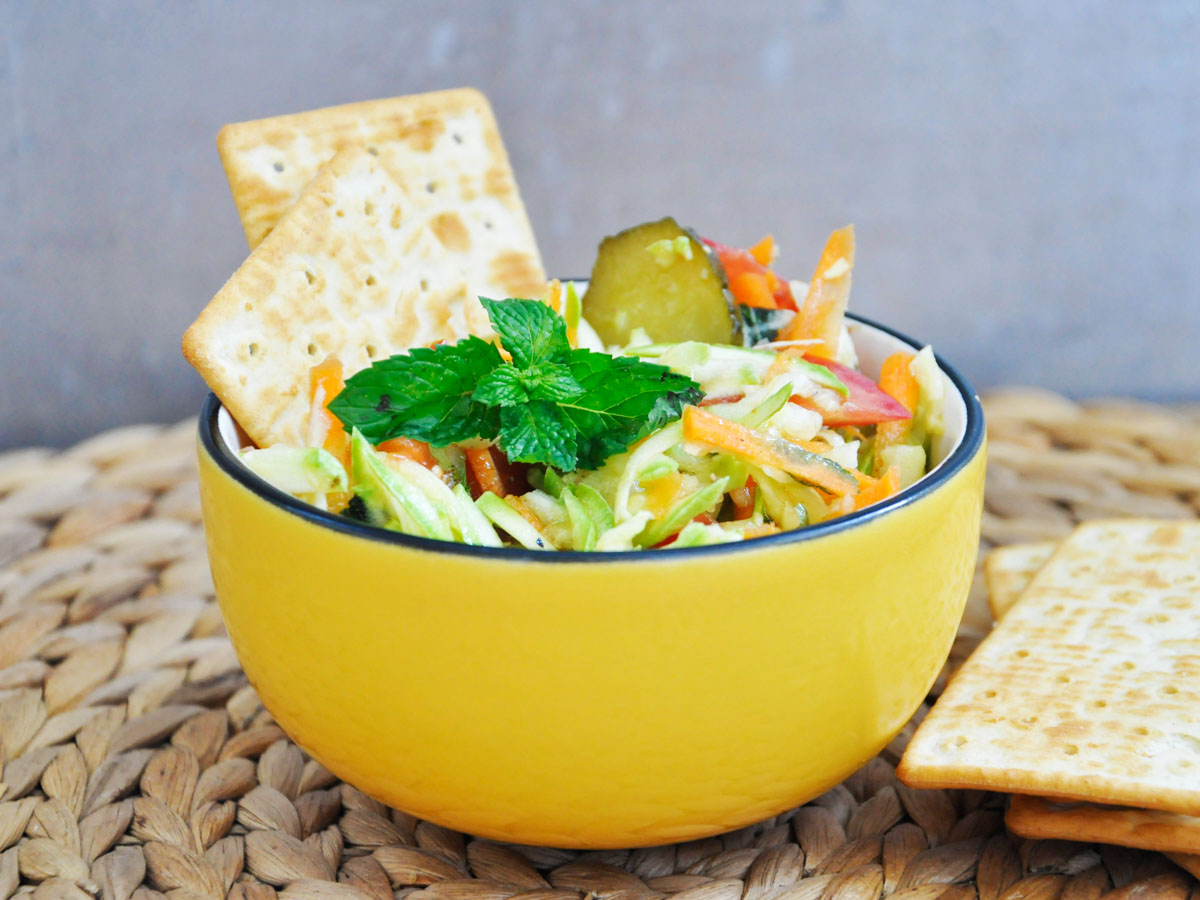 Zucchini Salad with Mint and pickles