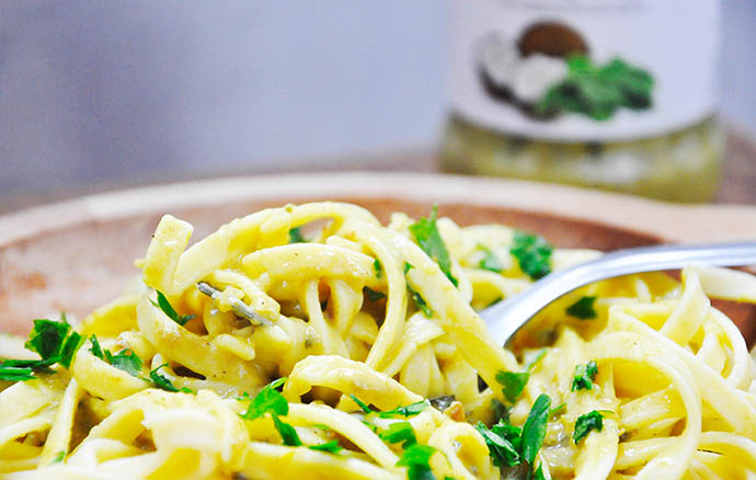Coconut Curry and Spinach Pasta gluten free vegan