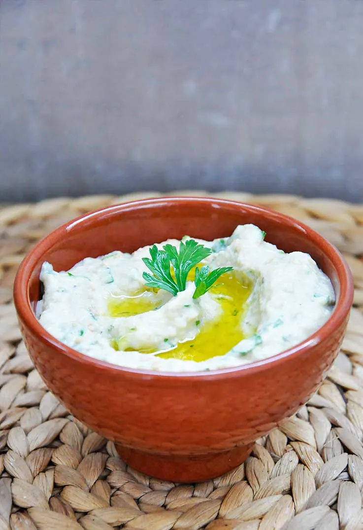 Baba Ganoush Tahini Eggplant Spread Salata de vinete cu tahini reteta