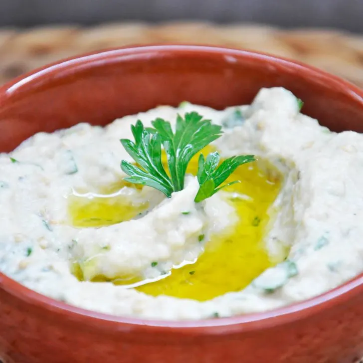 Baba Ganoush Tahini Eggplant Spread Salata de vinete cu tahini vegan