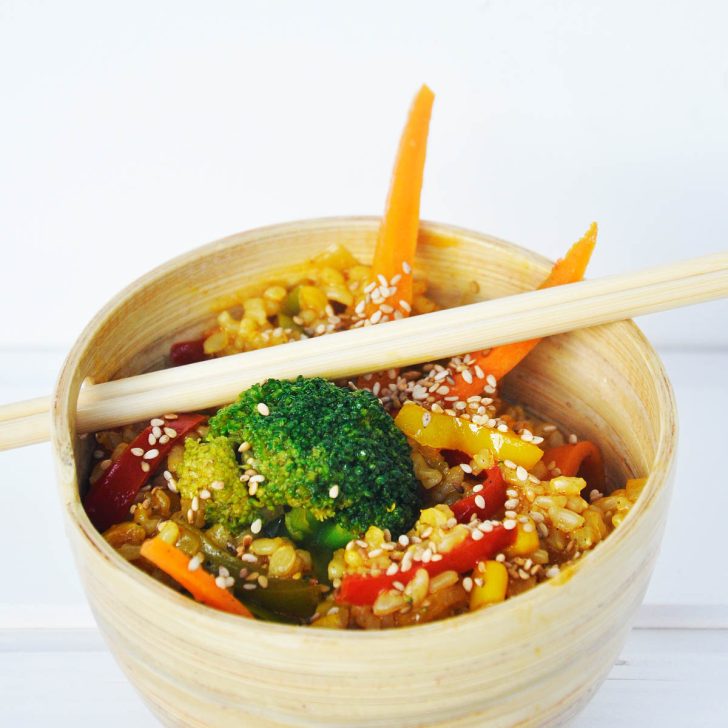 Macrobiotic Stir Fry Veggies Rice