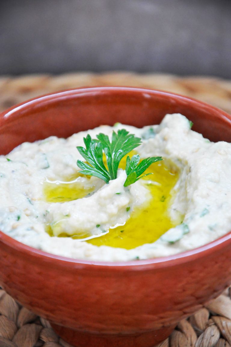 Baba Ganoush Tahini Eggplant Spread Salata de vinete cu tahini vegan