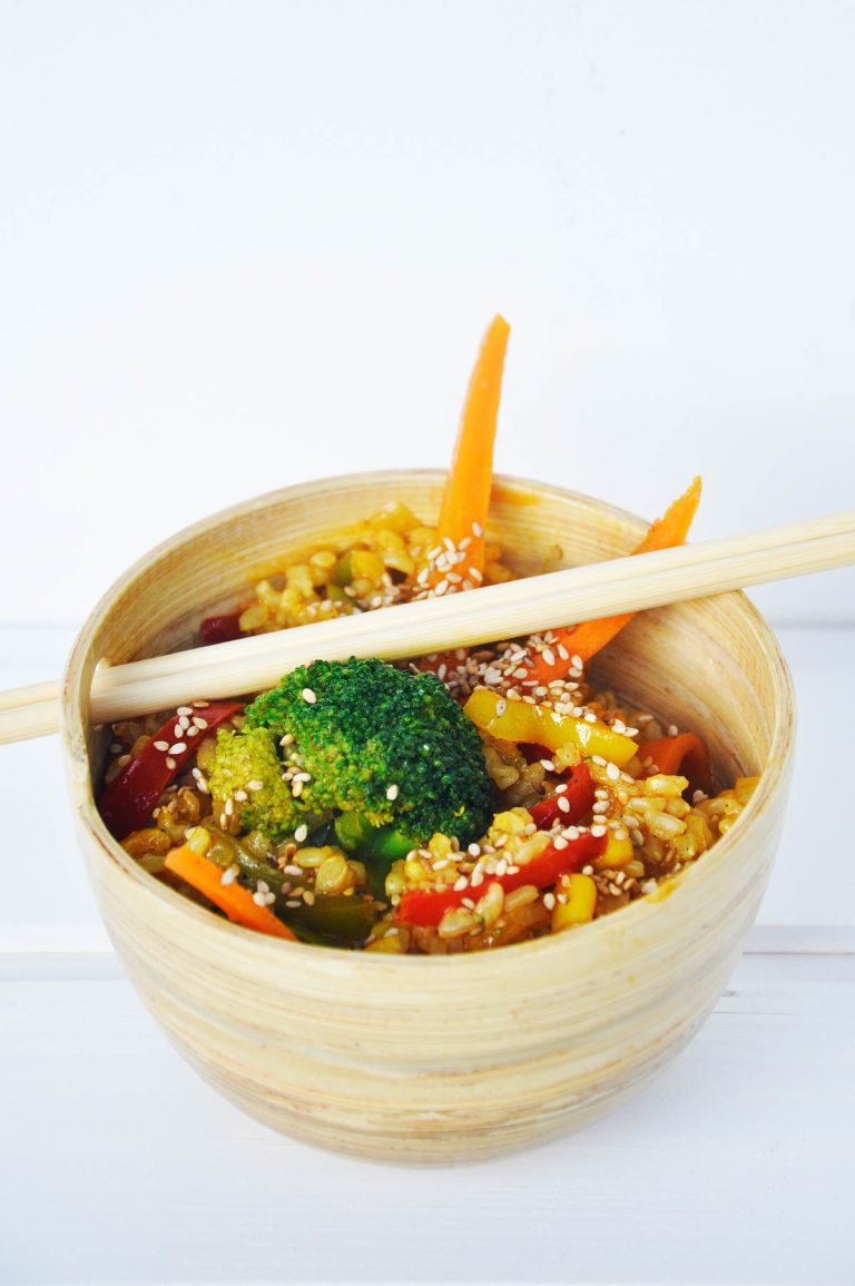 Macrobiotic Stir Fry Veggies Rice