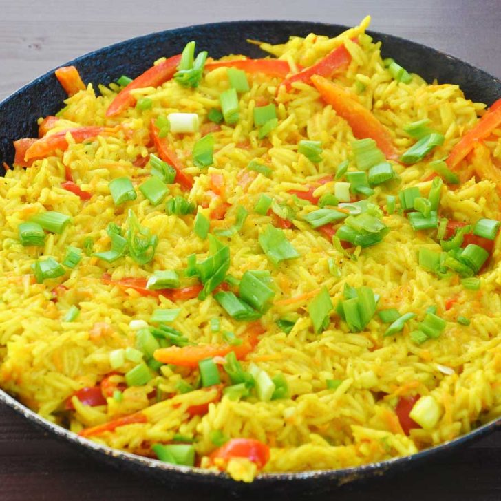 Curry Coconut Thai Rice with Peppers Orez Thailandez in Sos de Curry si Lapte de Cocos