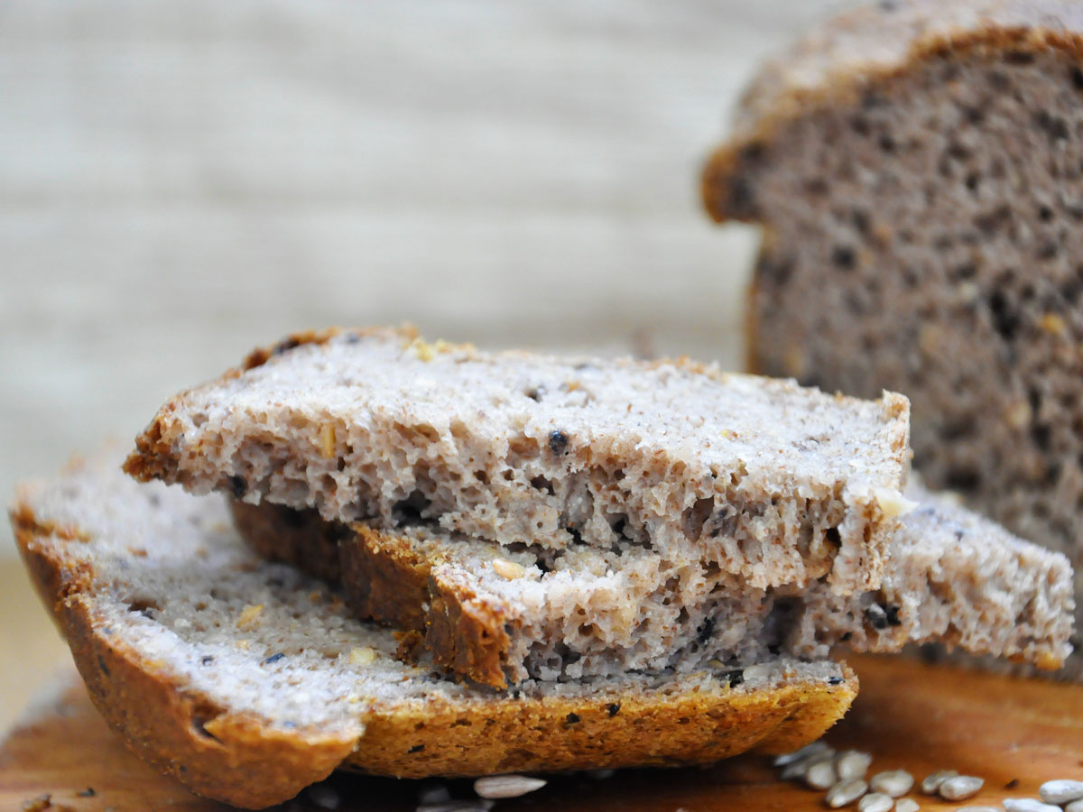 gluten-free rustic bread with seeds