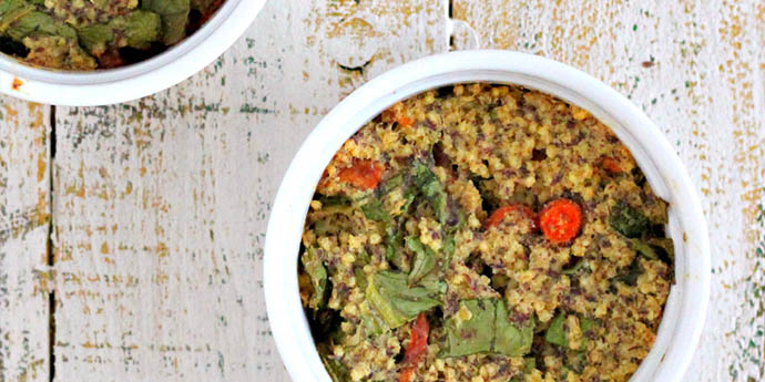 MILLET CHICKPEA CHARD CARROT BREAKFAST BAKE macrobiotic breakfast