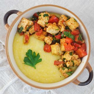 Best Creamy Polenta recipe tofu pepper saute mamaliga cremoasa sote