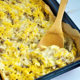 vegan cheesy pasta casserole paste cu branza vegana la cuptor