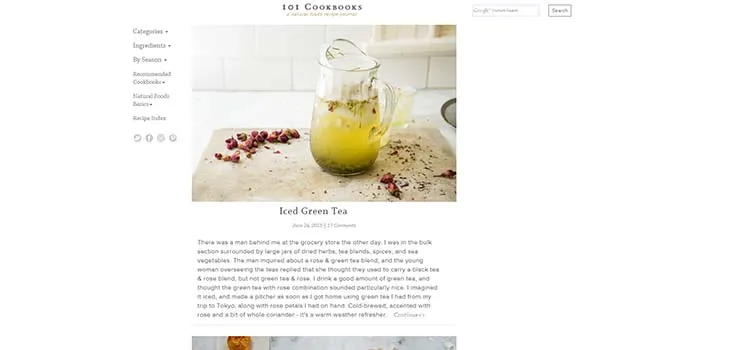 101 cookbooks food blog