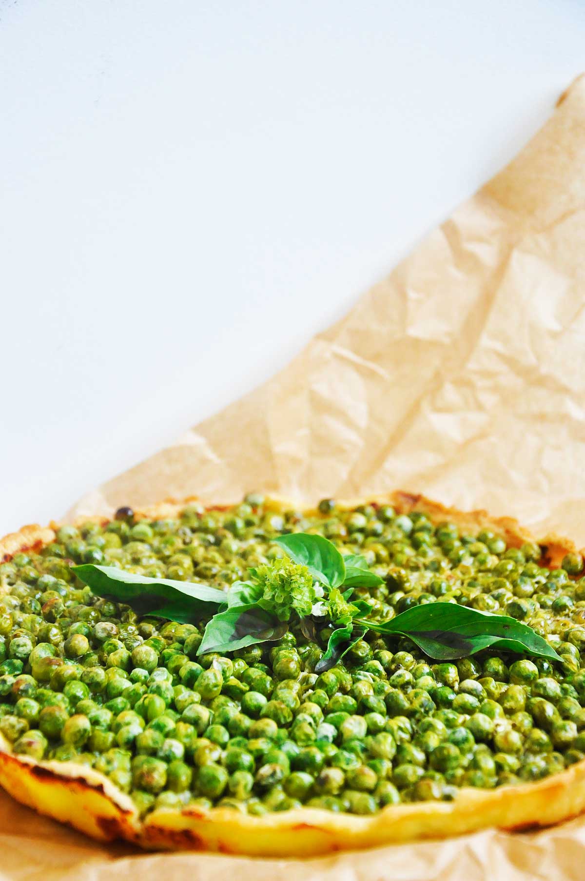 vegan green pea tart with tofu